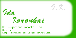 ida koronkai business card